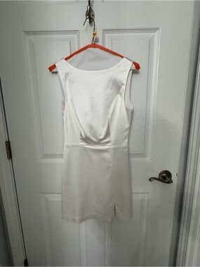 House of Harlow 1960 Ivory Satin Sleeveless Mini Dress